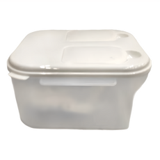 大容量可堆疊翻蓋扁形雙龍頭冷水壺 PP材質, 5L, 1個, 白色