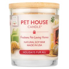 PET HOUSE 室內除臭寵物香氛蠟燭 鬆毛假期, 天然大豆蠟 美國製, 255g, 1罐