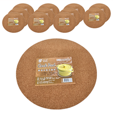 粉彩小兔 葡萄牙軟木鍋墊 特大直徑26cm, 棕色, 12塊