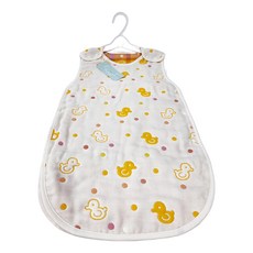 日本OP Mini 六重紗防踢袍 咕咕雞, 0-3歲 (58x35公分), 100%棉, 黃色