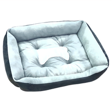 大型寵物窩 狗骨頭床墊, 輕薄短絨，色澤持久，柔軟棉花，舒適耐洗，防滑底部, 黑灰色, XS, 1個