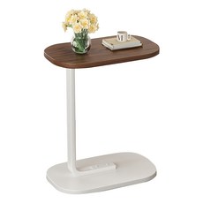 HAPPY LiFE 簡易沙發小邊几 11549, 胡桃色 + 白腿