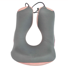 多功能U型午睡枕, 粉灰, 419g, 1個