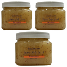 BOUQUET GARNI 身體去角質磨砂膏，粉紅葡萄柚，500g，細緻柔滑，透亮保濕，舒緩鎮靜, 3罐