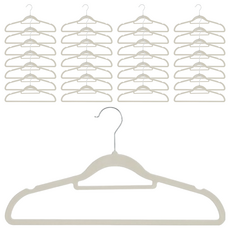 comet Home 絲絨防滑衣架, 白色, 40個