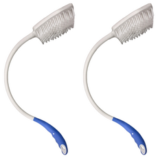 OO 生活輔具 彎柄洗背刷, 特殊彎柄設計, 加長握把, 握柄末端附有繩圈, 可吊掛, 單色, 1支, 2支