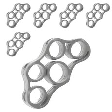 AHOYE 矽膠五指手指訓練器 健身器材 手握力 握力器 腕力器, 手握型 銀色, 6個