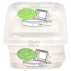 NAKAYA 掀蓋儲物盒 250ml, 透明色, 2個