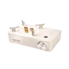 COTD 美型攜帶式卡式爐, 支架-壓鑄鋁, 板爐體-冷軋鐵板+噴塗, 中心分火器-銅, 29 x 9 x 20cm, 白色, 1個