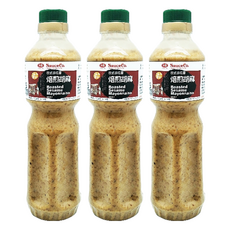 味榮 日式焙煎胡麻沙拉醬, 生機飲食最佳拍檔，無添加人工色素、零膽固醇、零反式脂肪酸, 600ml, 3瓶