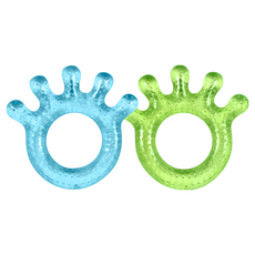 green sprouts 小綠芽 冰鎮冷凍型按摩舒緩疼痛固齒器 2件組, 固齒器2件組, 藍色 + 綠色, 1組