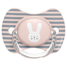 suavinex 蘇維妮 Hygge 優質矽膠一字型奶嘴, 6-18個月, Rabbit Pink, 1個