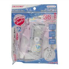 FUJILINE 節奏牌 修正帶 12米x3入 大容量替換帶, 紫色, 1組