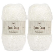 brandyarn Bubble Queen系列 菜瓜布線 90g, 雪白色, 2捲