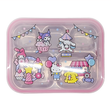 LiLFANT 五格餐盤 - 三麗鷗角色, 餐盤 24 x 18.2 x 4.5cm + 收納袋 30 x 21.2cm, 1組