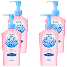 KOSE 高絲 softymo 絲芙蒂 乾濕兩用瞬淨卸妝油 一次卸除防水彩妝和睫毛膏 含有8種植物油 溫和配方, 240ml, 4瓶