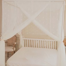 C.G.&C. S.M.C. 凱蕾絲帝 台灣製造針織蚊帳+不鏽鋼支架, 200 x 150 x 200cm, 米白色