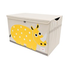 3 sprouts 大型玩具收納箱, 大容量防塵加蓋設計, 61 x 37 x 38cm, 犀牛, 1個