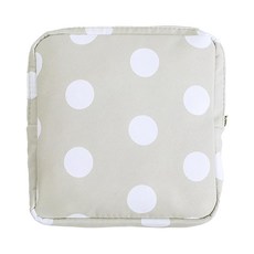 衛生棉收納包/化妝包 3個, 13 x 13cm, 3 灰白圓點