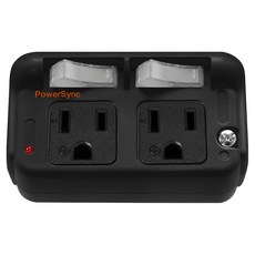 PowerSync 包爾星克 3P 2開2插防雷擊節能壁插 TC2S0N, 黑色, 1個, 8.4cm