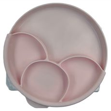 miniware 天然聚乳酸分隔餐盤組 超強吸力!, 麵包盤 + 矽膠吸盤 + 聰明分隔盤, 柔粉棉花, 1個