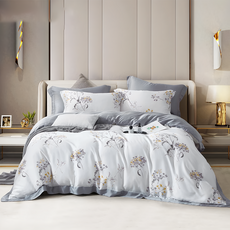 貝淇小舖 雙人鋪棉兩用被床包四件組 60支純天絲銀離子 附精緻收納提袋
