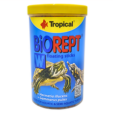 Tropical 新高蛋白烏龜成長飼料 Biorept W, 漂浮飼料, 水龜及兩棲爬蟲適用, 1L, 1罐