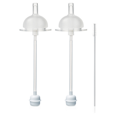 hibee Double Heart適用替換吸嘴 2入+重力球吸管 2入+吸管刷組 第1階段, 單色, 1組