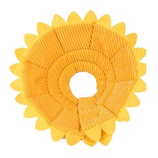 捷華 伊莉莎白防咬項圈 - 向日葵款 寬度13cm 適用頸圍20.5-24cm, M, 向日葵款 黃色, 1個