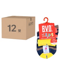 B.V.D. 兒童款 舒適橫紋1/2襪 12雙