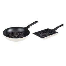 comet 鍋具2件組, 平底鍋28cm + 玉子燒鍋24cm, 白色, 1組