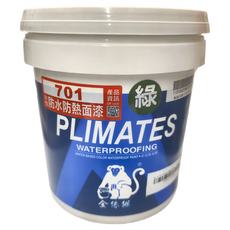 PLIMATES 金絲猴 701防水防熱面漆 綠色 台灣製造, 4kg, 1桶