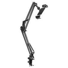 LISEN 李森 懶人懸臂支架 黑色 360度旋轉 穩固夾持 適用於平板電腦和手機, 1個, 2E41