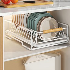 AFAMIC 艾法 廚房碗盤瀝水架 櫥櫃拉籃抽屜式下水槽收納置物架 盤架, 2層, 白色, 1個
