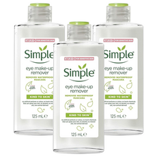 Simple 清妍 雙效輕柔眼部卸妝液, 125mL, 卸除防水睫毛膏, 敏感肌適用, 3瓶