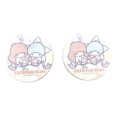 收納王妃 雙子星彩繪杯墊 圓, 蝴蝶結 白色, 1個