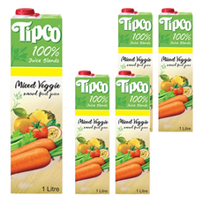 Tipco 100%綜合果蔬汁 5瓶 1L - 健康美味