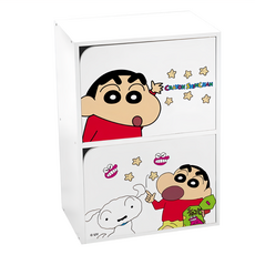 收納王妃 蠟筆小新雙層櫃 二層木門櫃 42.5 x 29.5 x 60cm, 鱷魚小新, 1件