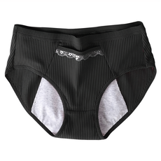 螺紋棉中腰暖宮生理褲 Set 3件 日系超熟睡夜夜褲 93%棉, L(腰圍 55~74cm x 體重 50~65kg), 1組