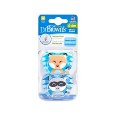 DrBrown's PreVent功能性人體工學動物安撫奶嘴 0-6月 兩入裝 男生色, 0歲以上, 1組