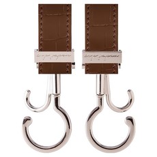 e.x.p japon 精品掛勾 Set 專利360度旋轉雙掛勾設計, 鱷魚皮棕, 1組