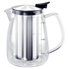 SADOMAIN 仙德曼 花茶壺, CS090 耐熱玻璃, 304不鏽鋼濾網, 900ml, 076080, 1個