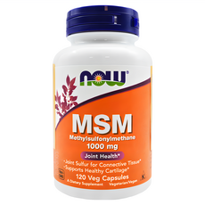 Now MSM 1000mg 膠囊食品 素食膠囊, 120顆, 1.2g, 1罐