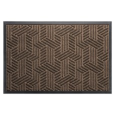 小麥購物 北歐風耐髒耐磨橡膠刮泥地墊, 1個, 棕色 幾何