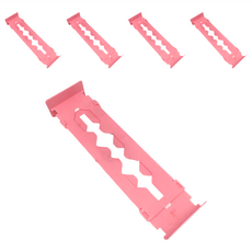 加長伸縮抽屜隔板, 優質ABS材質, 耐磨耐用, 自由伸縮使用, 32.5 x 8.7 x 5.2cm, 粉色, 5個