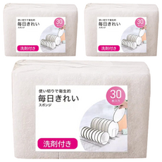 HIKARI 日光生活 免洗劑菜瓜布 S305 廚房清潔 海綿, 30個, 3組