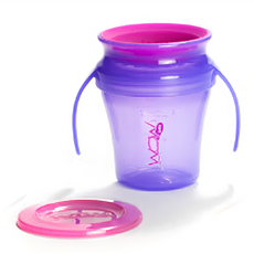 WOW Cup baby 360度防漏握把訓練杯，不含吸管和按鈕，207ml, 果凍紫, 1個