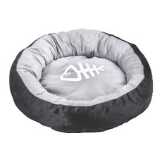 貓狗通用寵物睡窩-灰黑蛋塔窩, 直徑50cm(M), 灰黑色, 1個