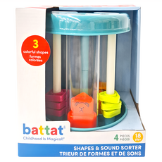 Battat 美國感統玩具 形狀發響盒, 3個彩色形狀, 形狀發響盒 BT4600Z, 1盒