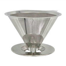 FANCY LIFE 不鏽鋼咖啡濾杯 附底座, 大款600目 帶底座, 1個, 600目